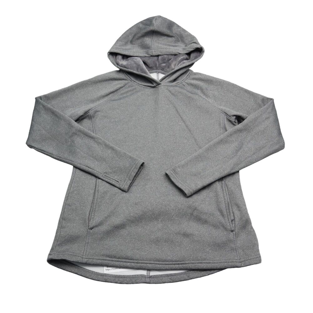 Athletic Works Hoodie Womens S Gray Long Sleeve Hooded Pocket Polyester Pullover